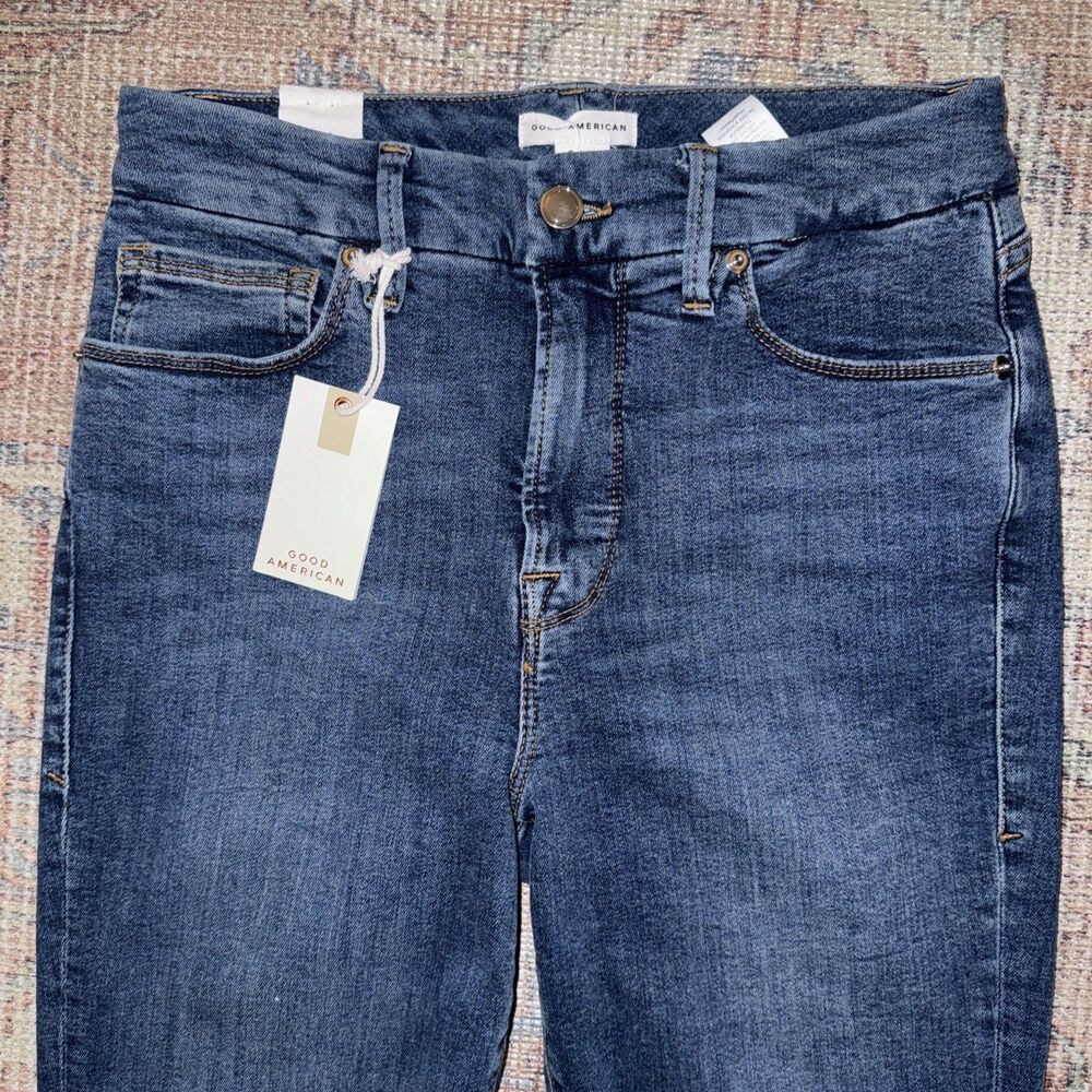 NWT Good American GOOD LEGS SKINNY CROPPED JEANS BLUE615 Size 6 / 28 BRAND NEW!